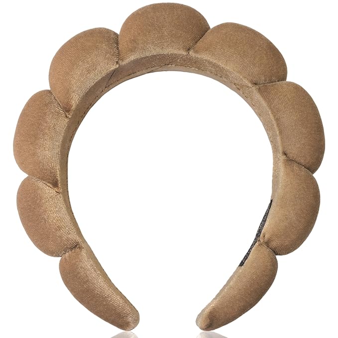 Ayesha Brown Spa Headband for Washing Face Sponge Makeup Headbands Skincare by AYESHA
