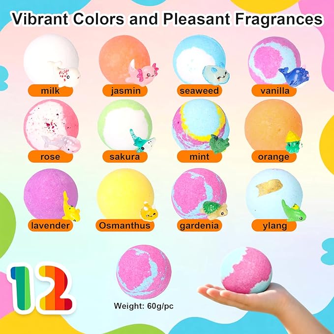 Bath Bombs for Kids, Skin-Friendly Bathing Kit for Easter Basket Essentials - Image 2