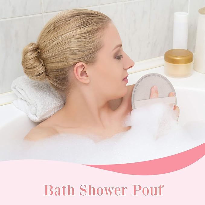 Boao 3 Pcs Bath Shower Pouf Sponge Mesh Pouf Shower Ball Exfoliating Body - Image 5