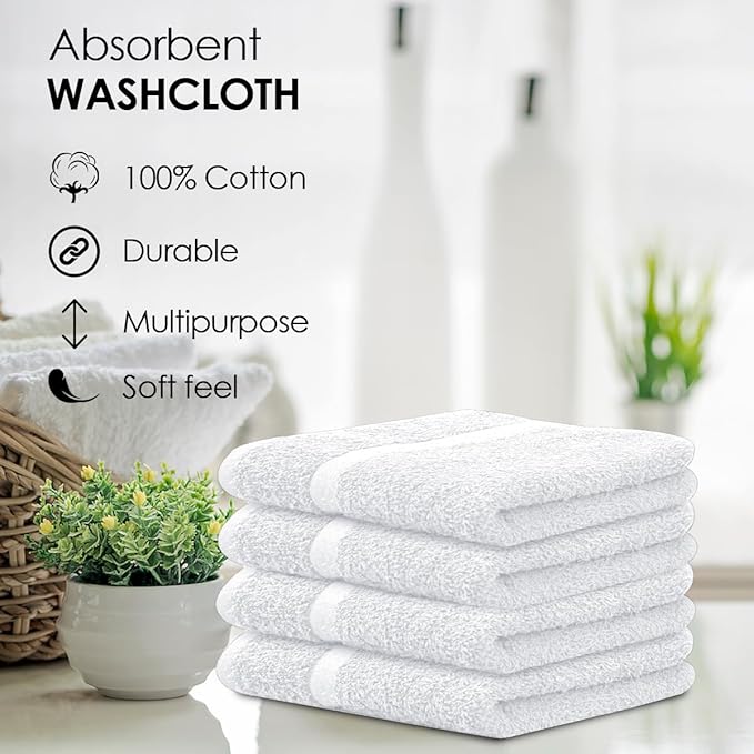 Avalon Towels Cotton Washcloths – Size 12x12 Inches, 100% Ring Spun Cotton - Image 6