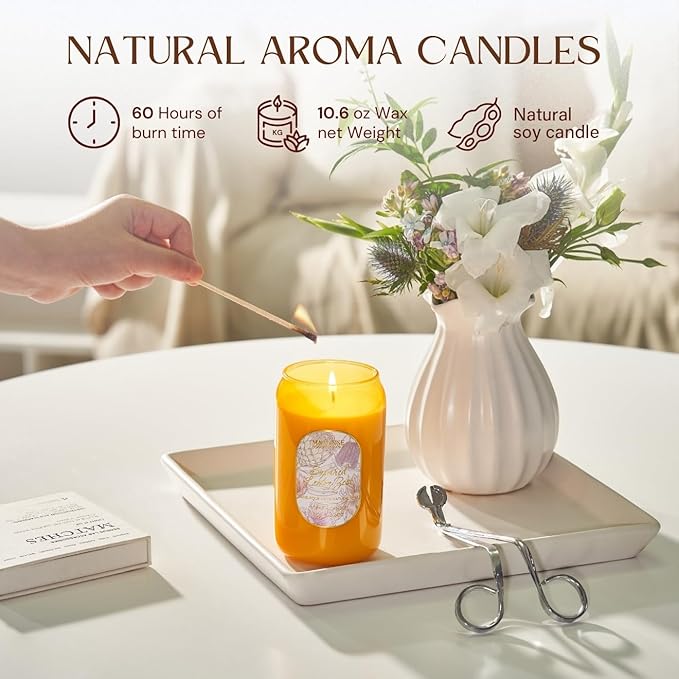 M&SENSE Aromatherapy Yellow Soy Scented Candle - Image 2