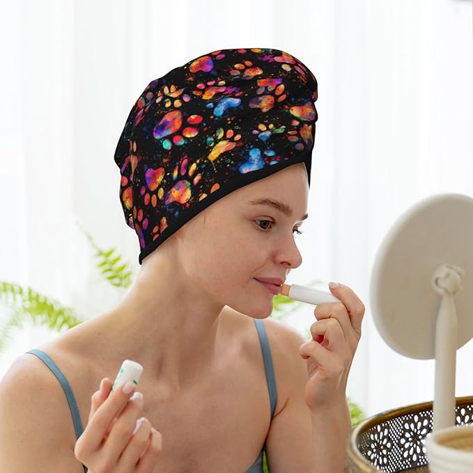 Paw Hair Towel Wrap, Absorbent Hair Drying Towel, Microfiber Hair Drying Cap - Image 7