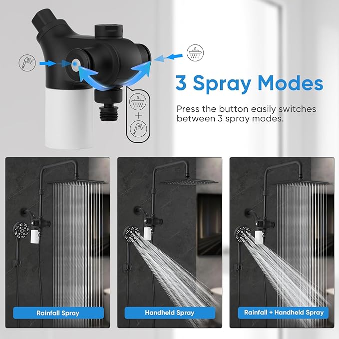 VXV 10 inch Filtered Shower Head, 7 Settings High Pressure Dual Shower Heads - Image 2