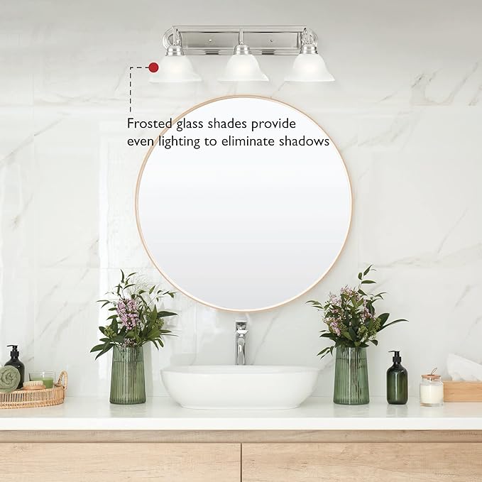 Design House Millbridge 3-Light Vanity Light, Satin Nickel Finish, Frosted - Image 4