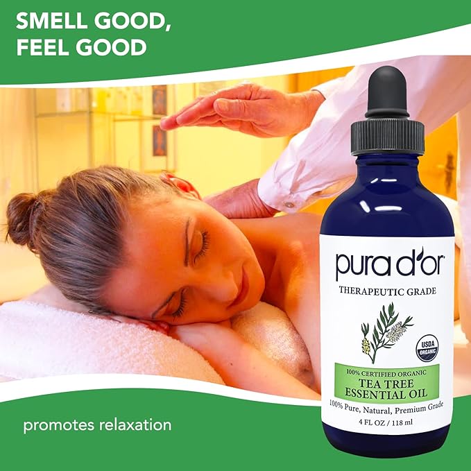 PURA D'OR ORGANIC Tea Tree Melaleuca Essential Oil 100% Pure & Natural - Image 3