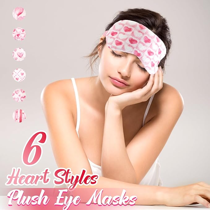 Cuffbow 6 Pack Plush Sleep Mask Set, Cute Plush Eye Masks - Image 4