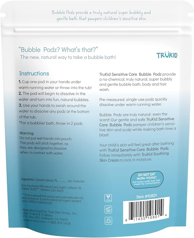 TruKid Bubble Podz Bubble Bath for Kids, & Babies, NEA-Accepted for Eczema - Image 9