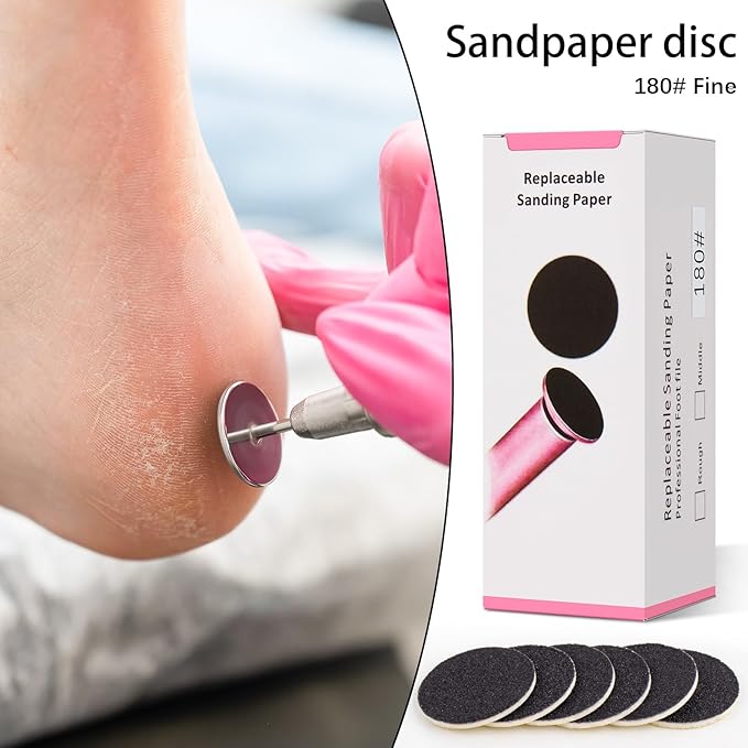 Sanding Paper Discs with Metal Nail Drill Bit Pedicure Sanding Disc 100pcs - Image 6