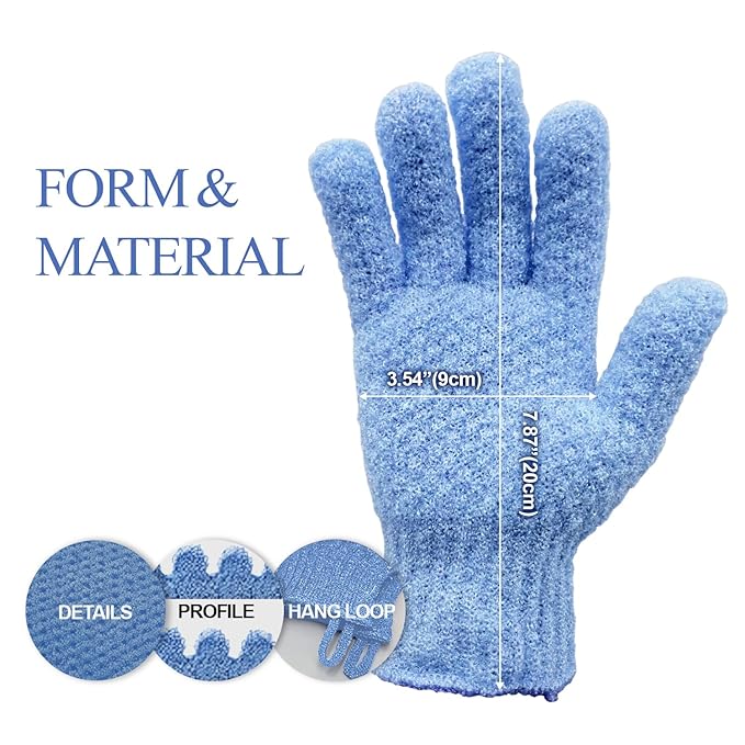 Evridwear Exfoliating Glove for Shower Men and Women, Dual Texture Bath Body - Image 2