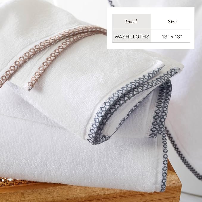 Great Bay Home Blue/White Washcloth Set - Image 6