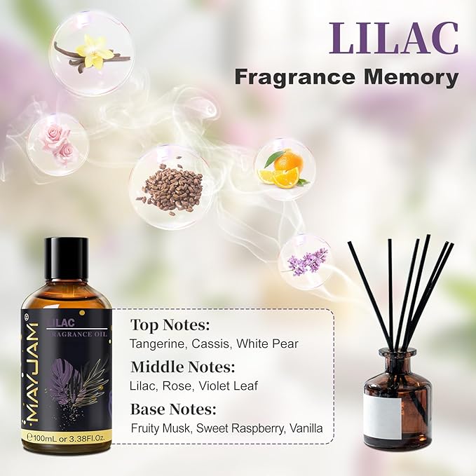 Lilac Fragrance Oil Essential Oil, MAYJAM 3.38FL.OZ Lilac Oil - Image 4
