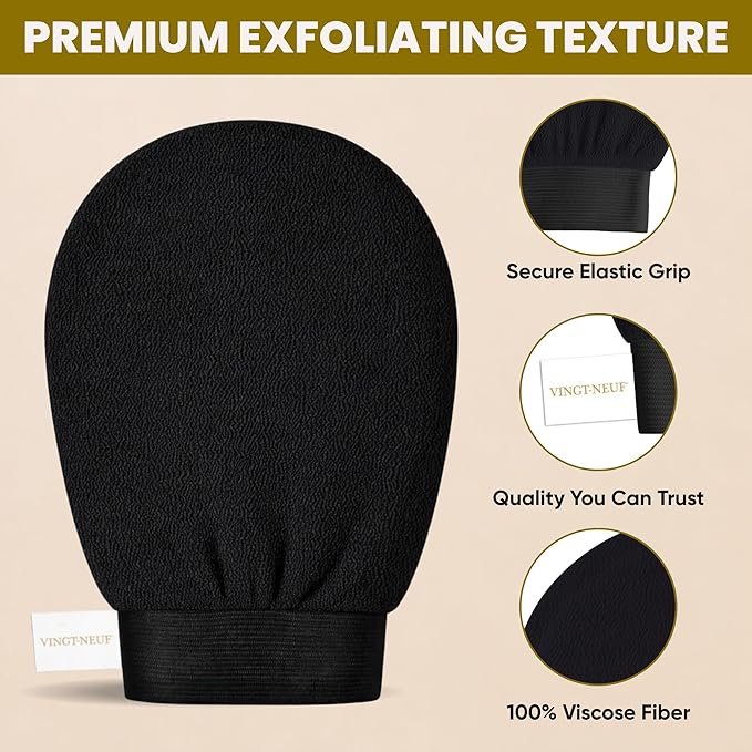Premium Exfoliating Gloves for Shower 1Pc, 100% Viscose Deep Exfoliating Body - Image 2