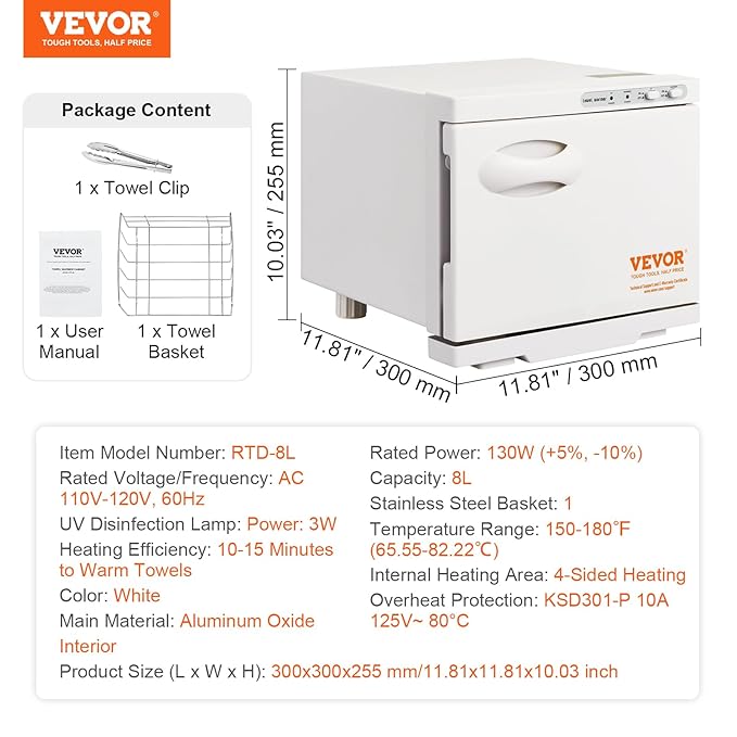 VEVOR Hot Towel Warmer, 8L Small Towel Warmer Cabinet - Image 7