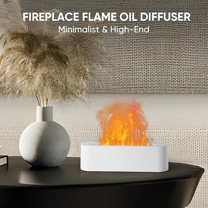 YALEDI Essential Oil Diffuser, Fireplace Flame Fire Oil Diffuser, 150ml - Image 2
