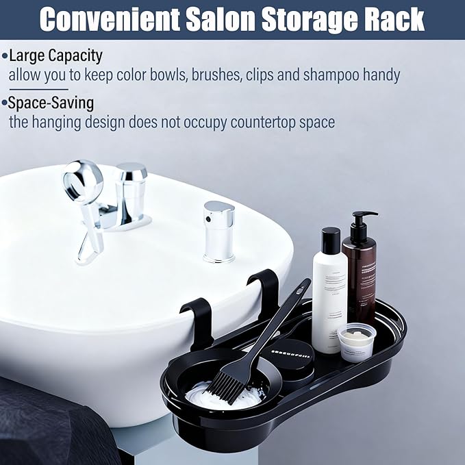 Salon Storage Rack Shampoo Bottle Shelf Shampoo Bowl Tray to Hold Color Bowls - Image 2