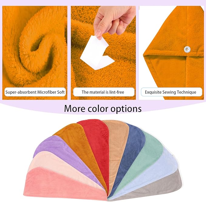 Microfiber Hair Drying Towel Wrap - Image 7