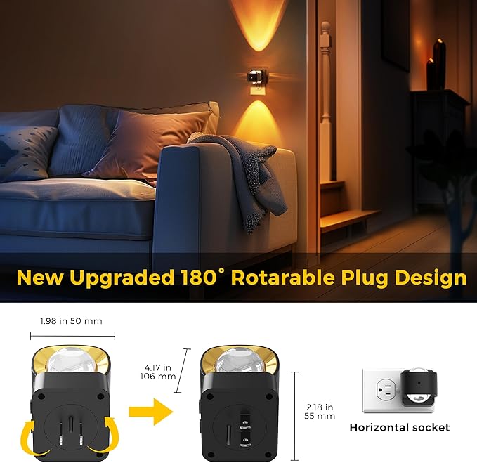 L LOHAS LED Night Light Projector, 2 Pack Color Changing Night Light Plug into - Image 6