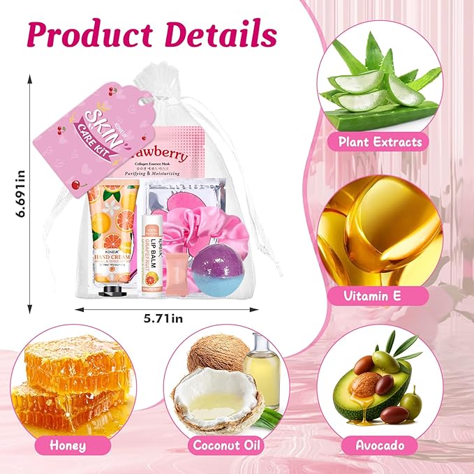 80PCS Spa Party Supplies for Girls, Include Facial Masks, Lip Balm, Hand Cream - Image 6