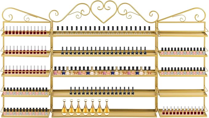 Nail Polish Organizer Wall Mounted, Metal Nail Polish Storage Holder by Milzeone