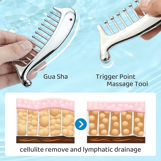 Metal Scalp Massage Tool Gua Sha Facial Tools, Portable Massage Comb - Image 6