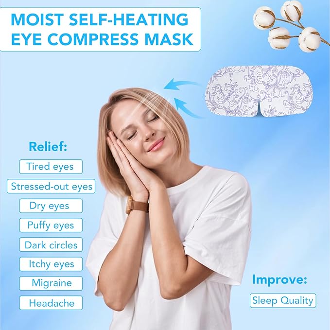 XPCARE 48 Pack Steam Eye Masks for Dry Eyes, Self Heated Steam Warm Eye Mask - Image 2
