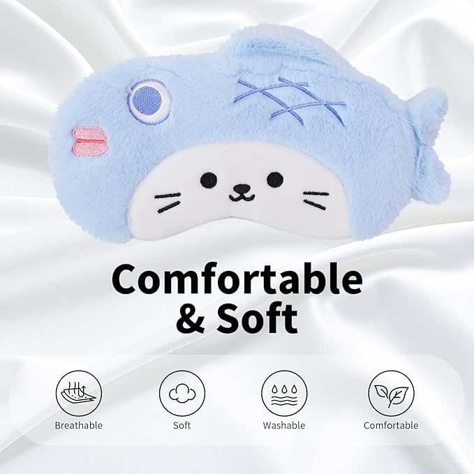 PERFECTSIGHT Sleep Eye Masks, Cute Sleep Eye Cover Lightweight Adjustable - Image 3
