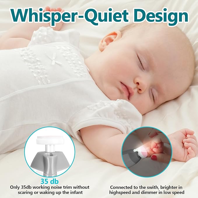 Qunlions life Baby Nail Trimmer Electric, 6 in 1 Rechargeable Baby Nail - Image 6