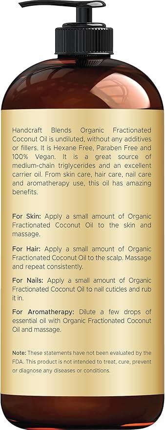 Handcraft Blends Organic Fractionated Coconut Oil | 100% Pure and Natural | - Image 2