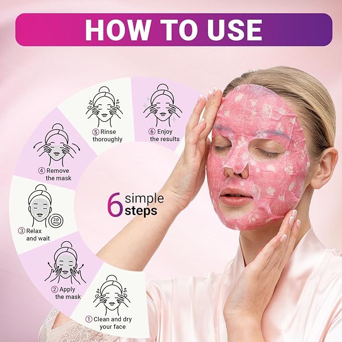 VIABEAUTY 6 Pack of Sheet Face Masks Skincare - Image 6
