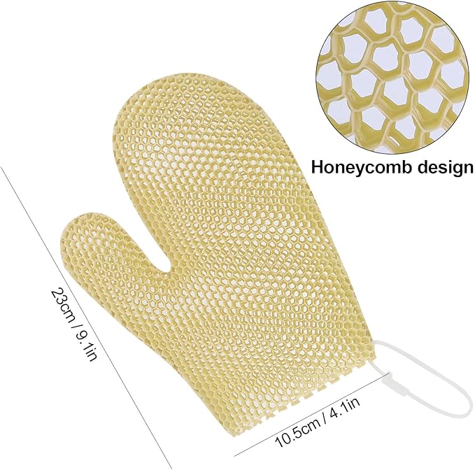 Honeycomb Exfoliating Bath Gloves - Image 2