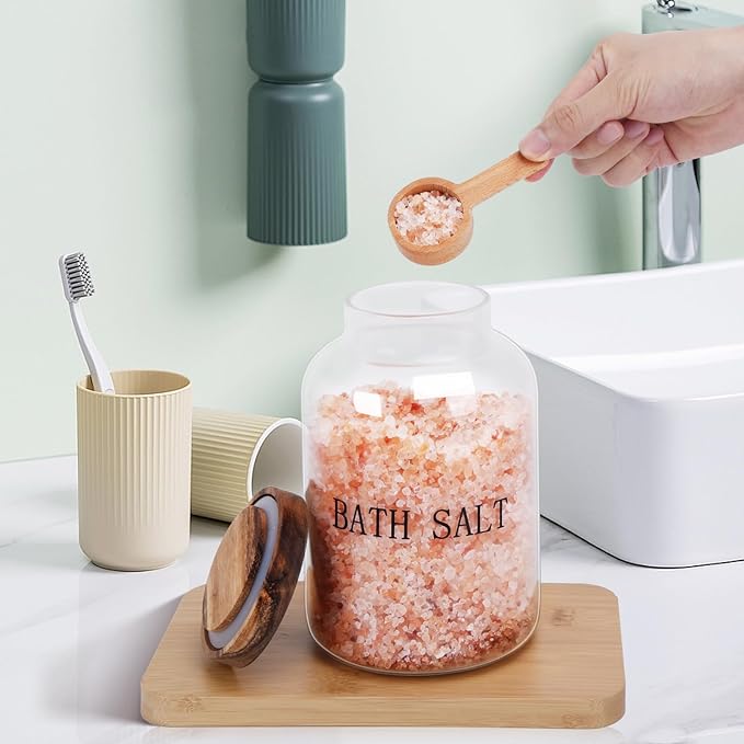BKYFPQ 2Pcs 74 oz Glass Bath Salts Jar, Bath Salt Container - Image 4