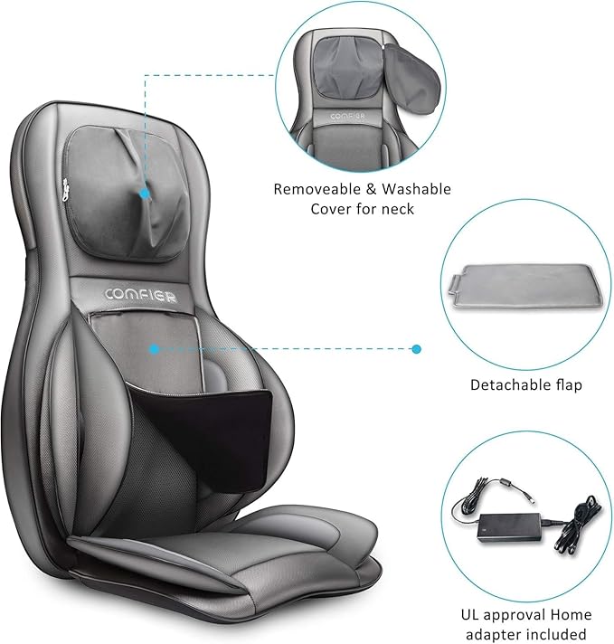 COMFIER Massager Chair with Heat, Shiatsu Neck Back Massager Portable with - Image 7
