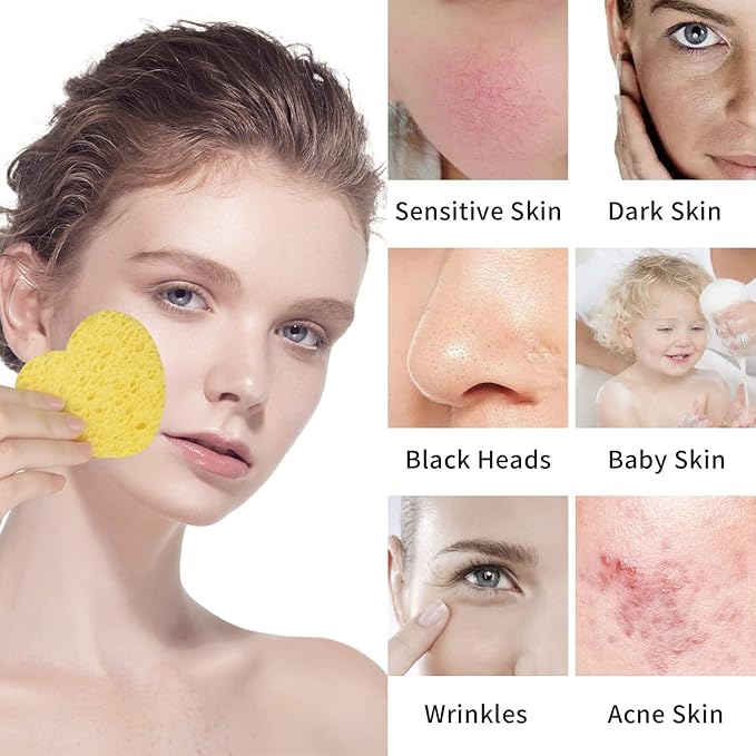 50-Count Facial Sponges Compressed, 100% Natural Cellulose Face Sponge - Image 2
