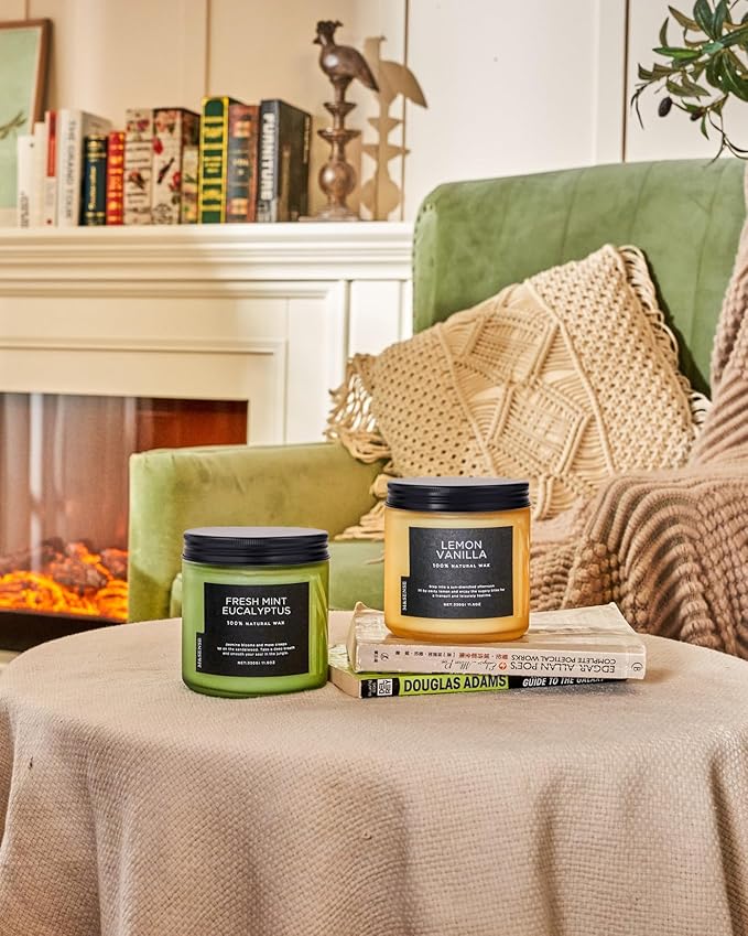M&SENSE Eucalyptus & Mint Home Scented Candles, 11.6oz Organic Non Toxic Soy - Image 8