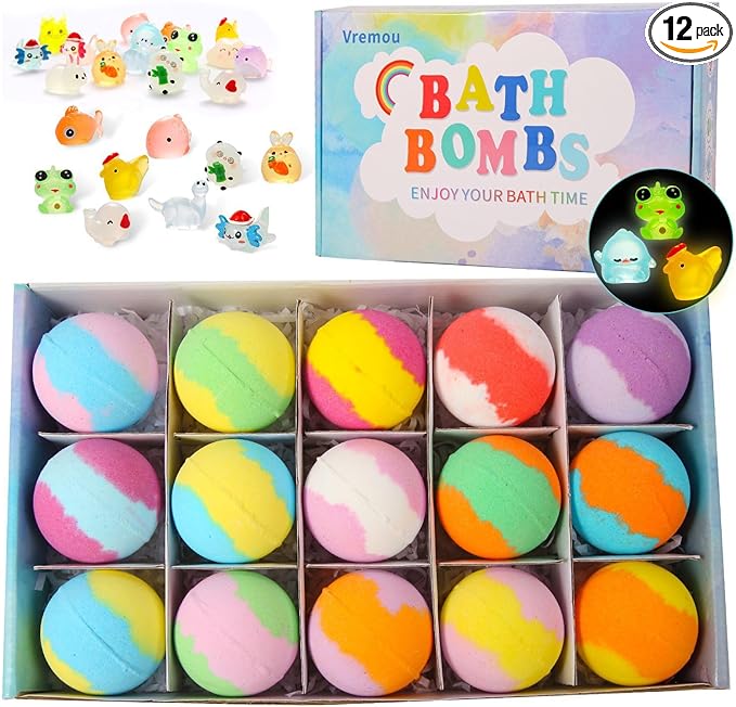 12-Piece Bath Bomb Gift Set for Kids, Bath Bombs for Kids by WEERSHUN
