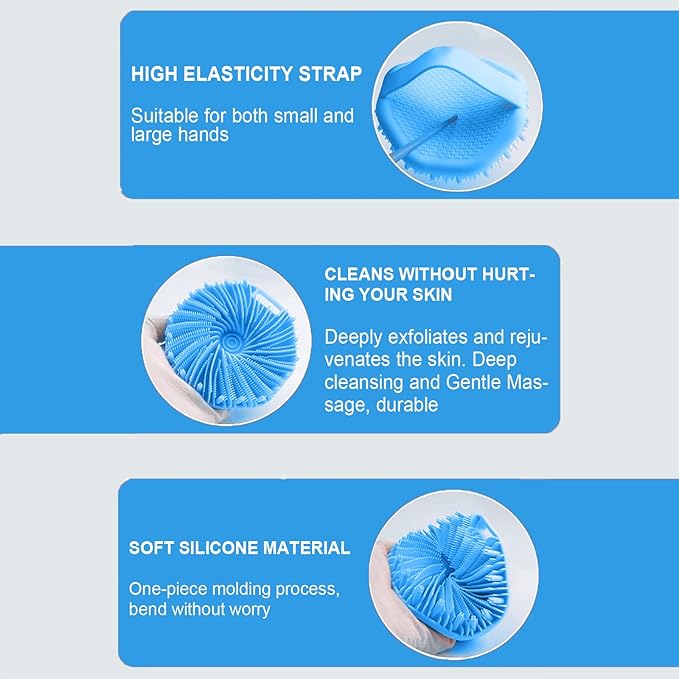 RamPula Silicone Body Scrubber, Silicone Loofah, Quick-Dry Exfoliating Body - Image 4