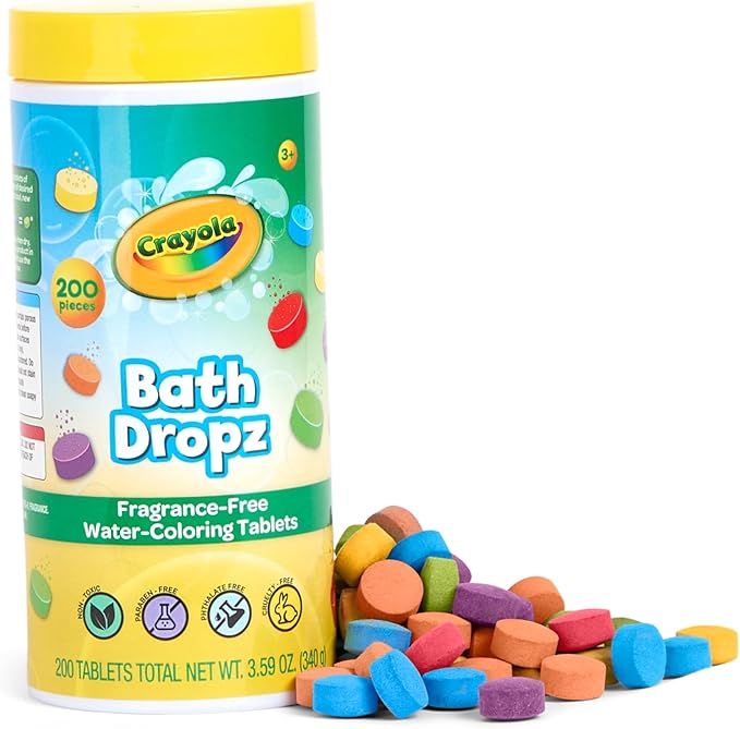 Crayola Bath Dropz Color Changing Tablets, 200 Piece Fizzies Bath Bombs in - Image 4