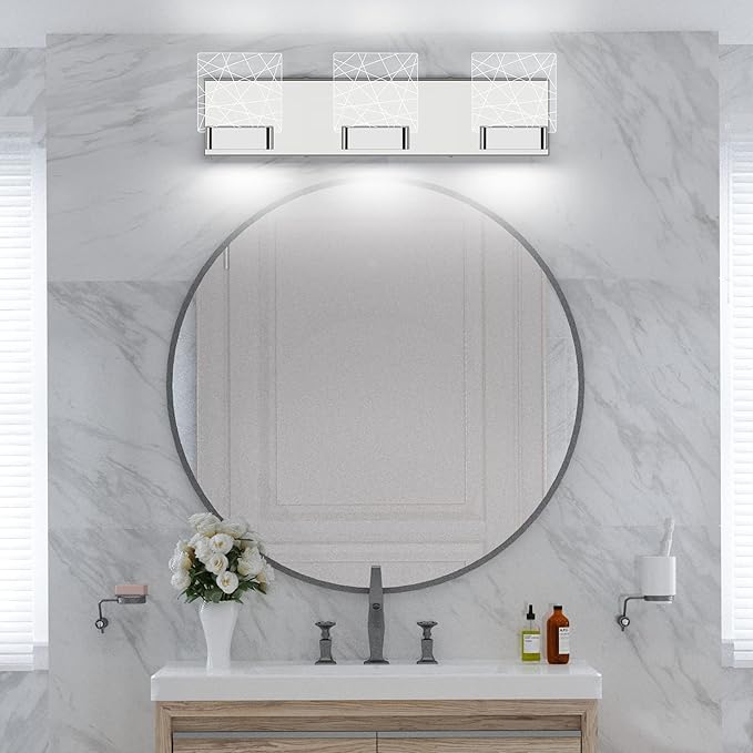 Aipsun Modern Bathroom Vanity Light 3 Light Stainless Steel Chrome Vanity - Image 6