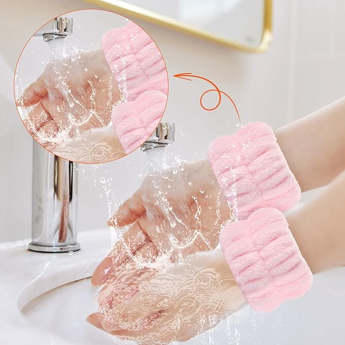 2pcs Wrist Bands for Washing Face Wash Wristbands Wrist Towels Arm Bands for - Image 3