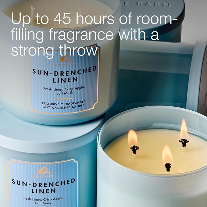 Bath & Body Works Sun-Drenched Linen 3-Wick Candle - Image 5