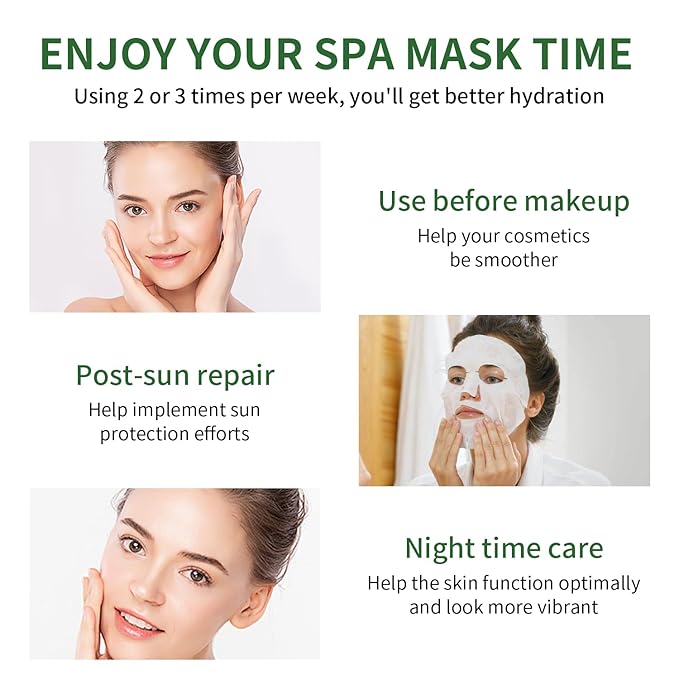 Aloe Vera Soothing Mask Hydrating Face Masks Skincare Moisturizing Facial Sheet - Image 9