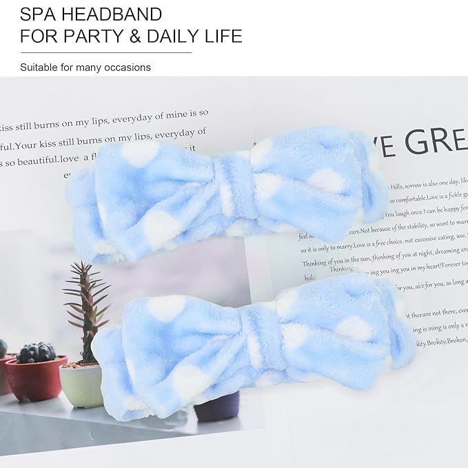 CIEHER 8 Pcs Spa Headbands for Women & Girls, Sleep Party & Face Wash, - Image 3