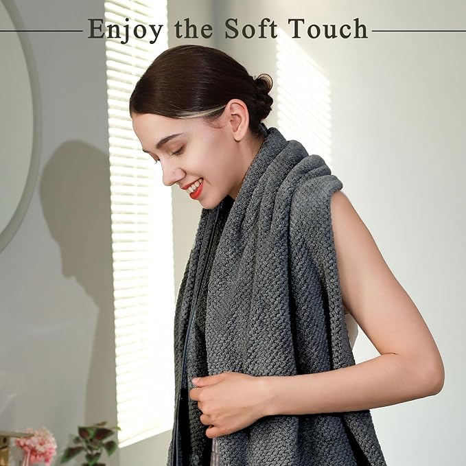 2 Pack Bath Towel Set, Waffle Bath Towel Set, Super Soft Highly Absorbent - Image 4