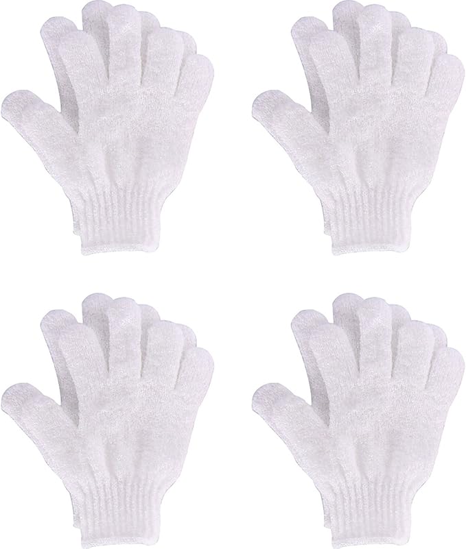 Hotop 4 Pairs Shower Gloves Scrubbing Gloves Dual-Sided Exfoliating Glove Body by HOTOP