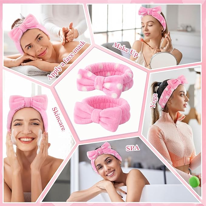 50 Pcs Pink Spa Headband Bulk Spa Sleepover Party Supplies - Image 6