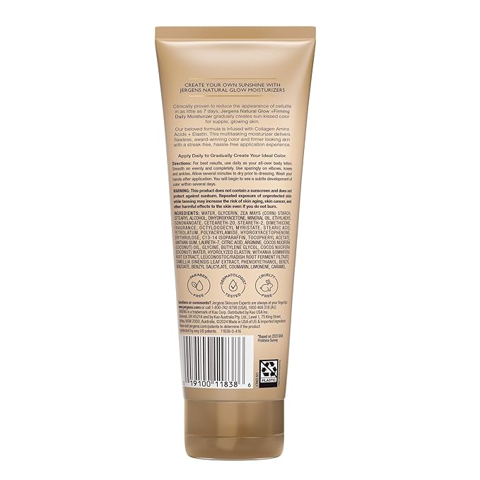 Jergens Natural Glow +Firming Self Tanner Body Lotion, Medium to Deep Skin Tone - Image 13