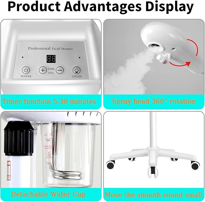 Professional Facial Steamer for Deep Cleansing and Hydration, Ozone Spa Face - Image 4
