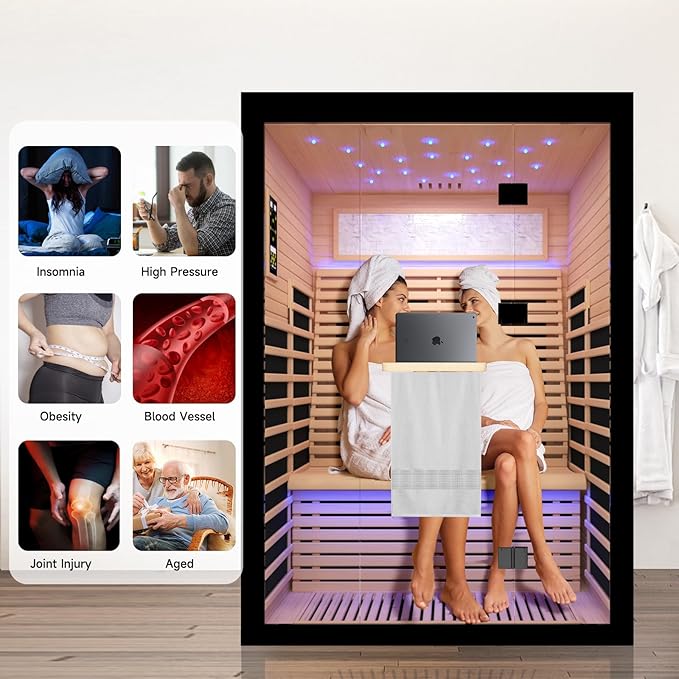 OUTEXER Sauna for 2 Person Far Infrared Saunas 2100W 120V Room Home Canadian - Image 7