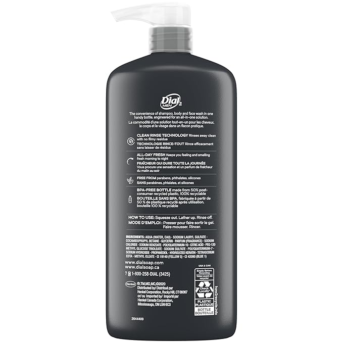 Dial Men 3in1 Body, Hair and Face Wash, 69 fl oz - Image 6
