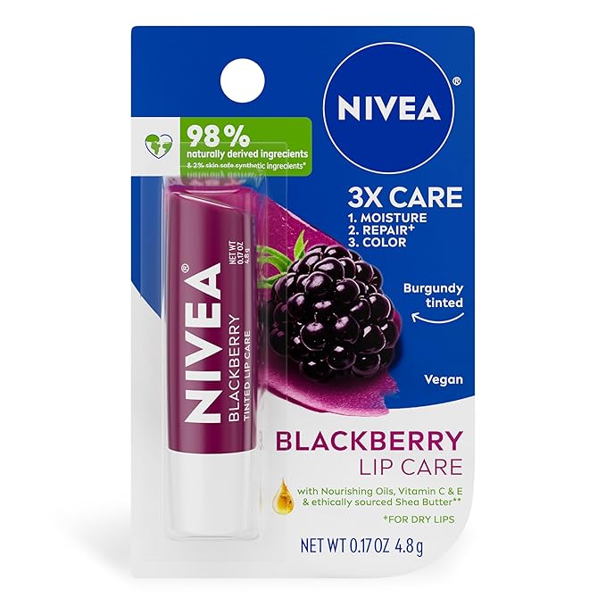NIVEA Blackberry Lip Care, Tinted Lip Balm by Nivea